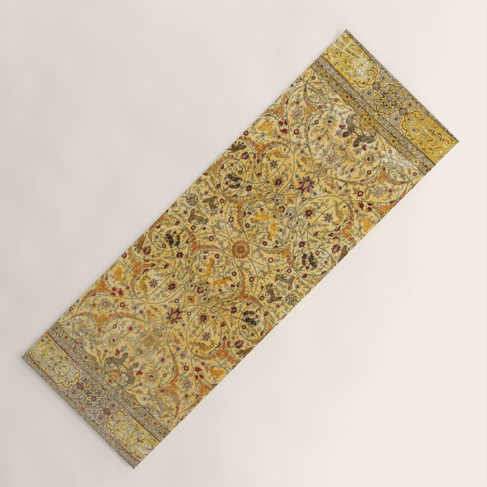 Hereke Northwest Anatolian Silk Rug Print Yoga Mat Gallery Image 1