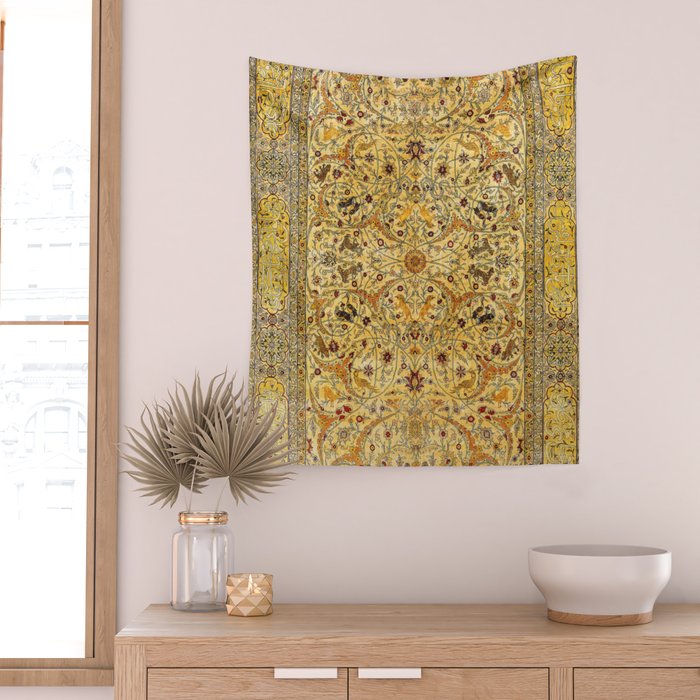 Hereke Northwest Anatolian Silk Rug Print Wall Tapestry Gallery Image 2