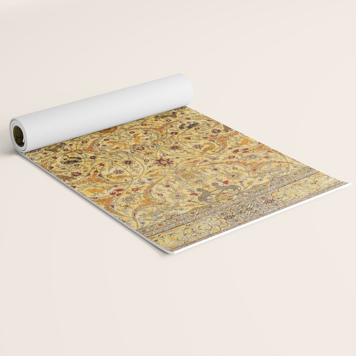 Hereke Northwest Anatolian Silk Rug Print Yoga Mat Gallery Image 2