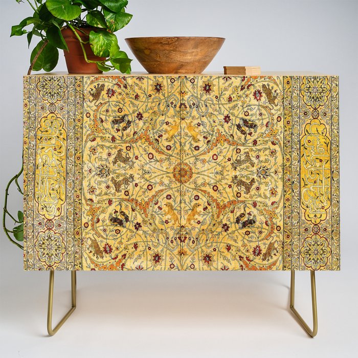 Hereke Northwest Anatolian Silk Rug Print Credenza Gallery Image 1