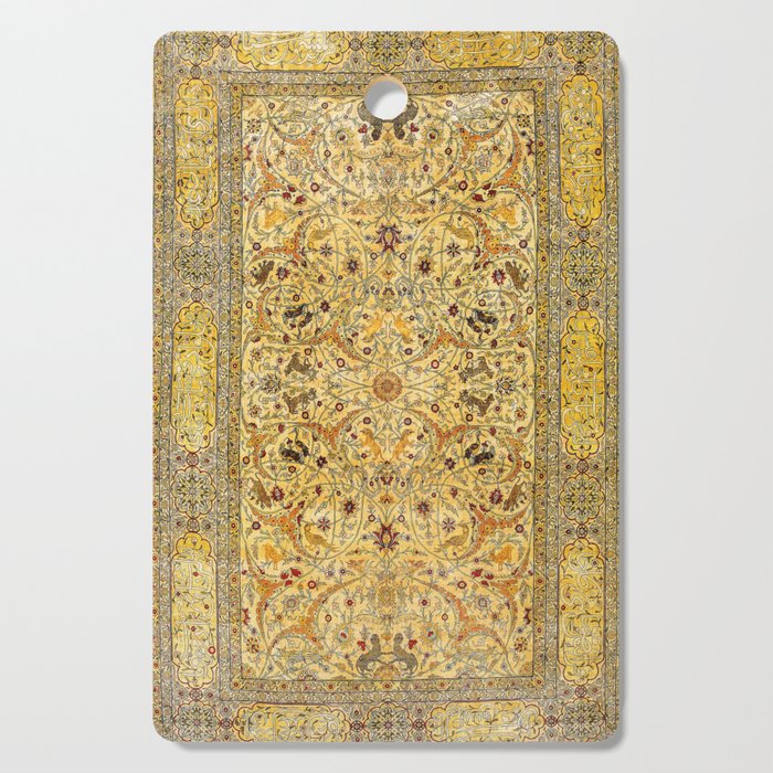 Hereke Northwest Anatolian Silk Rug Print Cutting Board Gallery Image 1