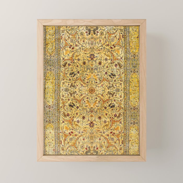 Hereke Northwest Anatolian Silk Rug Print Mini Art Print Gallery Image 1