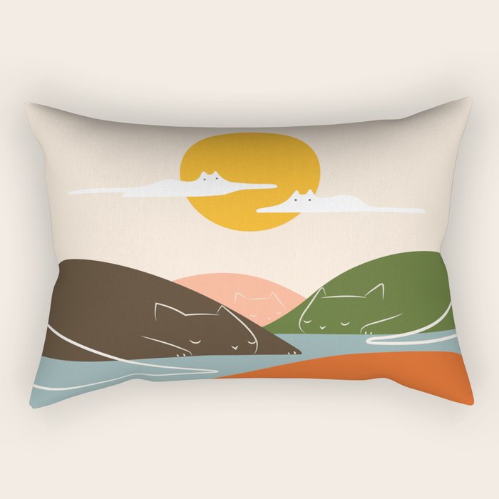 Cat Landscape 104 Rectangular Pillow Gallery Image 2