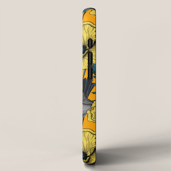 Fairy wren and poppies in yellow iPhone Case Gallery Image 2