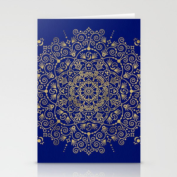 Moroccan Mandala - Gold Ink on Navy Stationery Card Gallery Image 2
