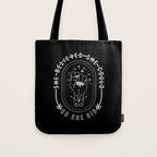 She Believed She Could So She Did - White Ink on Black Tote Bag Gallery Image 1