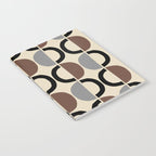 Mid Century Half Circle Pattern 582 Black Brown Gray and Beige Notebook Gallery Image 2