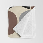 Mid Century Half Circle Pattern 582 Black Brown Gray and Beige Throw Blanket Gallery Image 3
