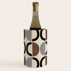 Mid Century Half Circle Pattern 582 Black Brown Gray and Beige Wine Chiller Gallery Image 3