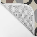 Mid Century Half Circle Pattern 582 Black Brown Gray and Beige Bath Mat Gallery Image 2