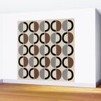 Mid Century Half Circle Pattern 582 Black Brown Gray and Beige Wall Mural Gallery Image 2