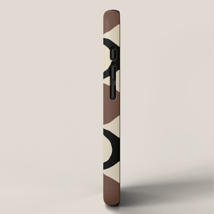 Mid Century Half Circle Pattern 582 Black Brown Gray and Beige iPhone Case Gallery Image 2