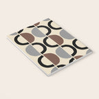 Mid Century Half Circle Pattern 582 Black Brown Gray and Beige Notebook Gallery Image 3
