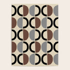 Mid Century Half Circle Pattern 582 Black Brown Gray and Beige Poster Gallery Image 4
