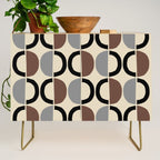 Mid Century Half Circle Pattern 582 Black Brown Gray and Beige Credenza Gallery Image 1