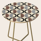 Mid Century Half Circle Pattern 582 Black Brown Gray and Beige Side Table Gallery Image 2
