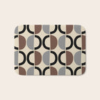 Mid Century Half Circle Pattern 582 Black Brown Gray and Beige Bath Mat Gallery Image 1