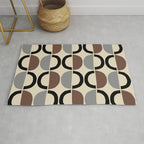 Mid Century Half Circle Pattern 582 Black Brown Gray and Beige Rug Gallery Image 1
