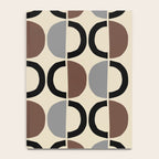 Mid Century Half Circle Pattern 582 Black Brown Gray and Beige Notebook Gallery Image 4