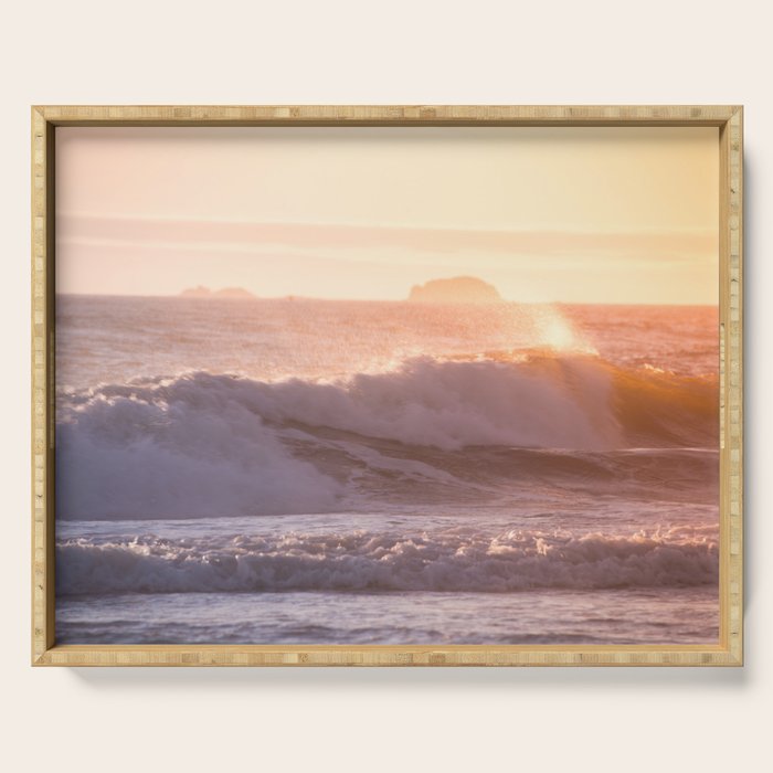 Ocean sunset Serving Tray Gallery Image 1