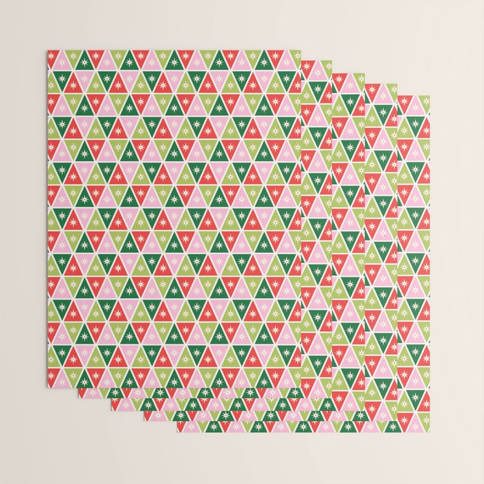 Retro Christmas Triangles Wrapping Paper Gallery Image 3