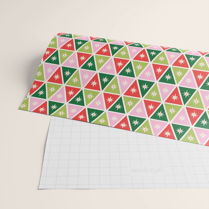 Retro Christmas Triangles Wrapping Paper Gallery Image 2