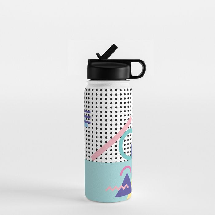 Memphis Pattern 5 - 80s - 90s - Retro Water Bottle Gallery Image 1