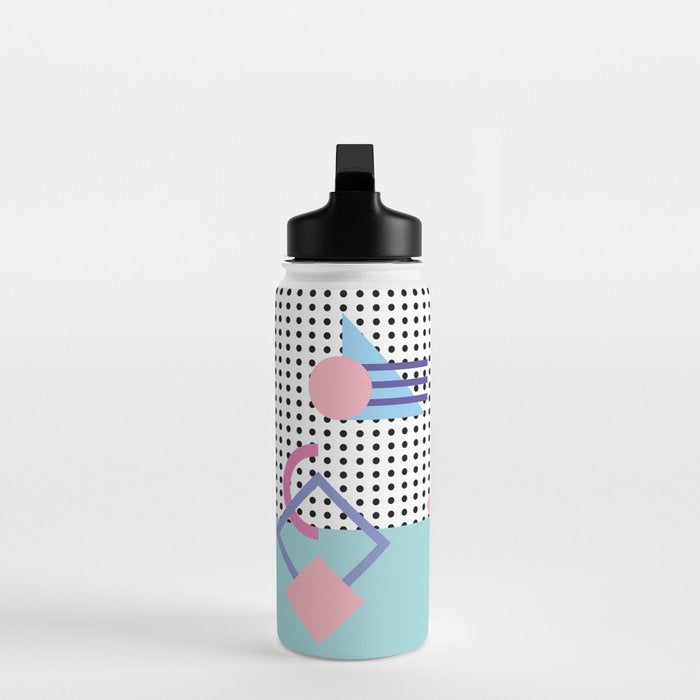 Memphis Pattern 5 - 80s - 90s - Retro Water Bottle Gallery Image 3