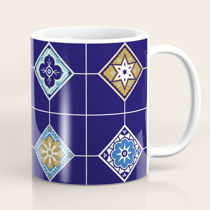 Talavera Mexican Tile - Navy & Bronze Palette Coffee Mug Gallery Image 1