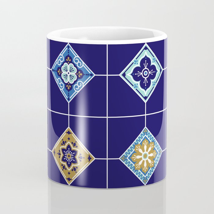 Talavera Mexican Tile - Navy & Bronze Palette Coffee Mug Gallery Image 4
