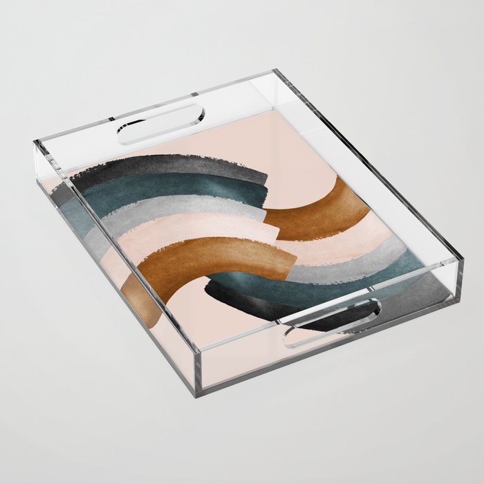 Brushstroke rainbows Acrylic Tray Gallery Image 1