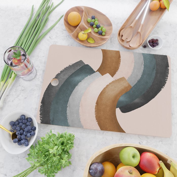 Brushstroke rainbows Cutting Board Gallery Image 2