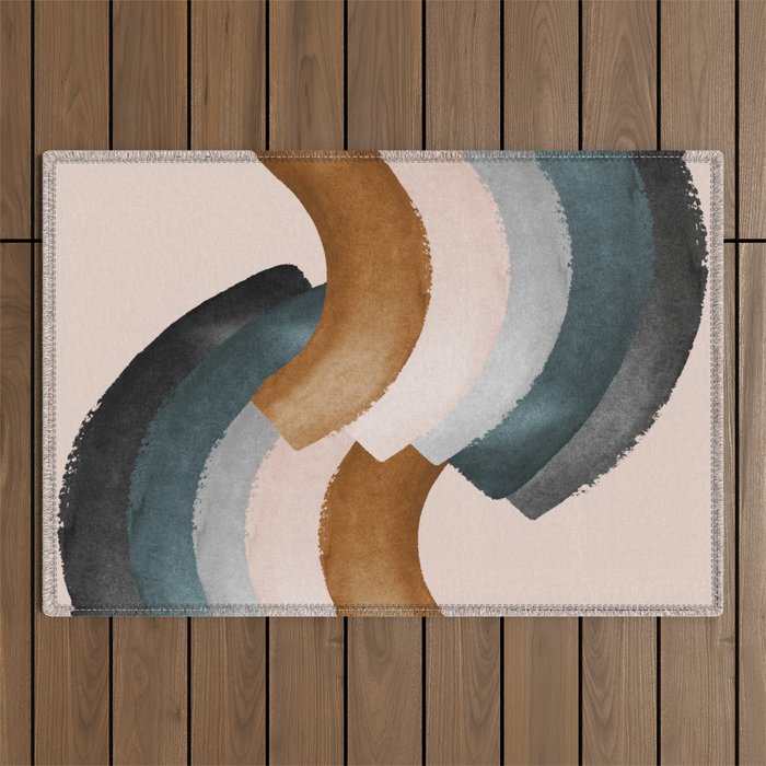 Brushstroke rainbows Outdoor Rug Gallery Image 1