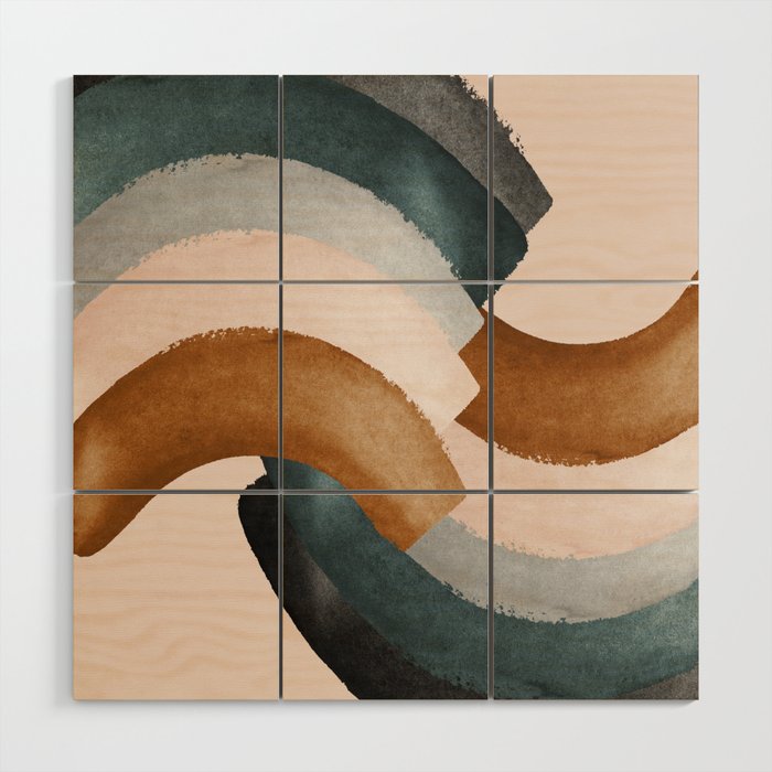 Brushstroke rainbows Wood Wall Art Gallery Image 1