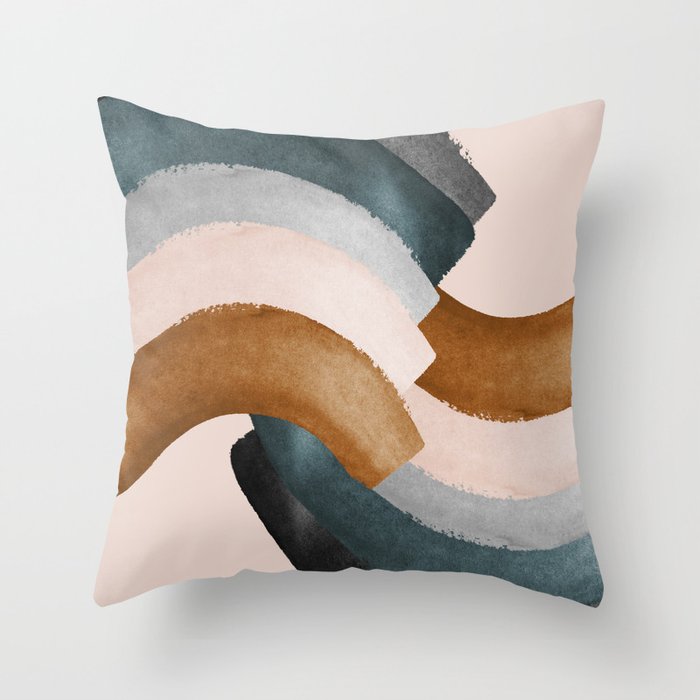 Brushstroke rainbows Throw Pillow Gallery Image 1