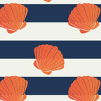 Orange clamshell and navy stripes Coffee Mug Gallery Image 2
