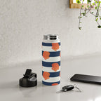 Orange clamshell and navy stripes Water Bottle Gallery Image 4