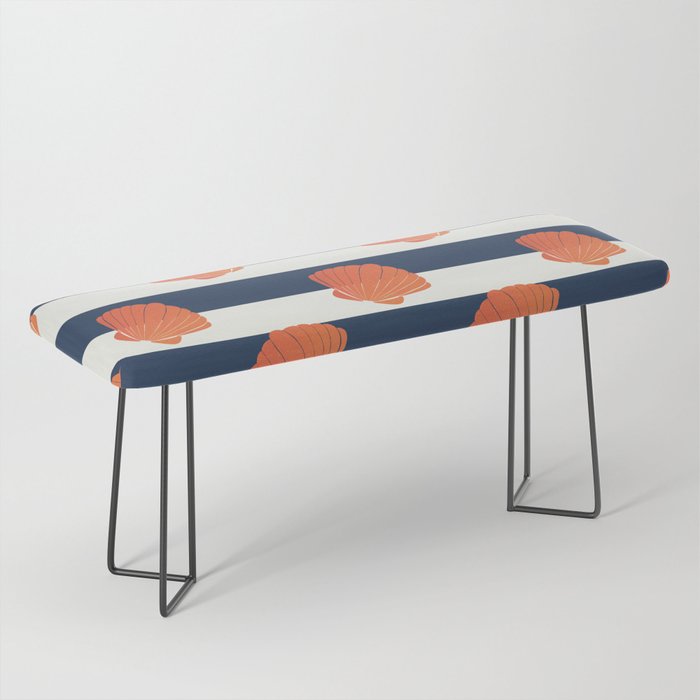 Orange clamshell and navy stripes Bench Gallery Image 1