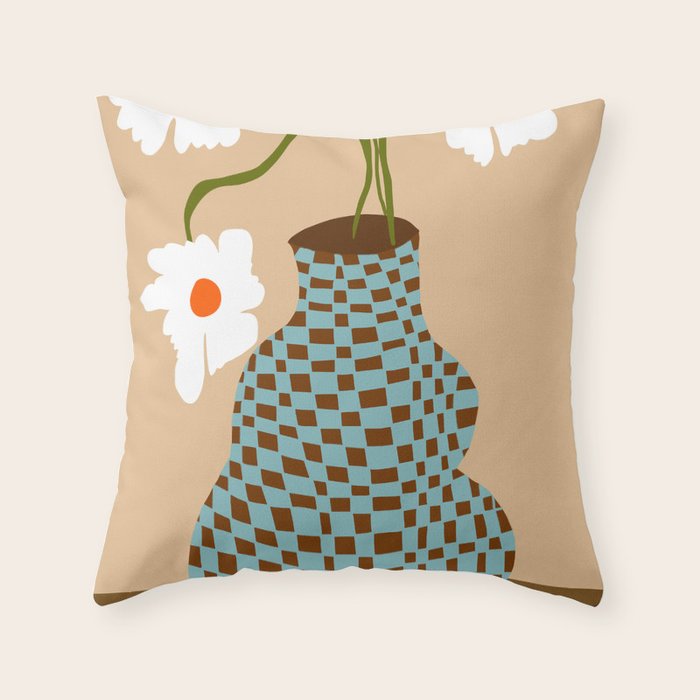 Party floral pottery  Throw Pillow Gallery Image 6