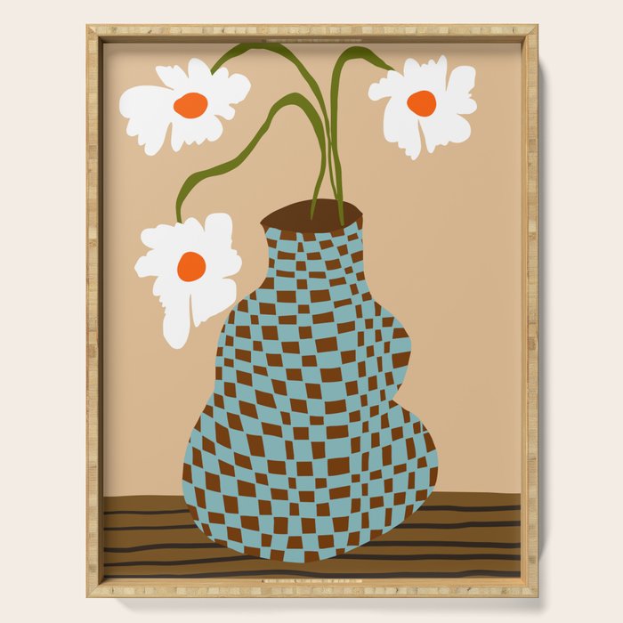 Party floral pottery  Serving Tray Gallery Image 1