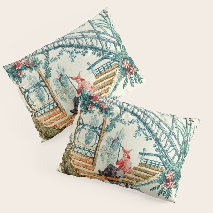 Enchanted Waterfall Garden 19th Century Chinoiserie Pillow Sham Gallery Image 3