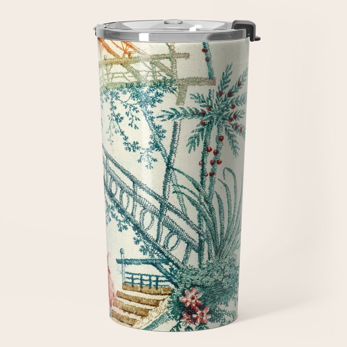 Enchanted Waterfall Garden 19th Century Chinoiserie Travel Mug Gallery Image 2