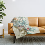 Enchanted Waterfall Garden 19th Century Chinoiserie Throw Blanket Gallery Image 1