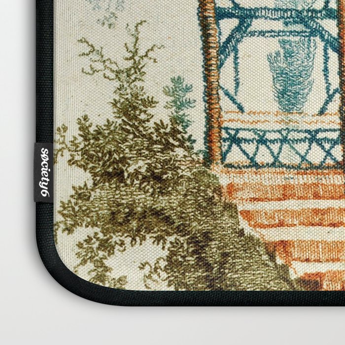Enchanted Waterfall Garden 19th Century Chinoiserie Laptop Sleeve Gallery Image 3