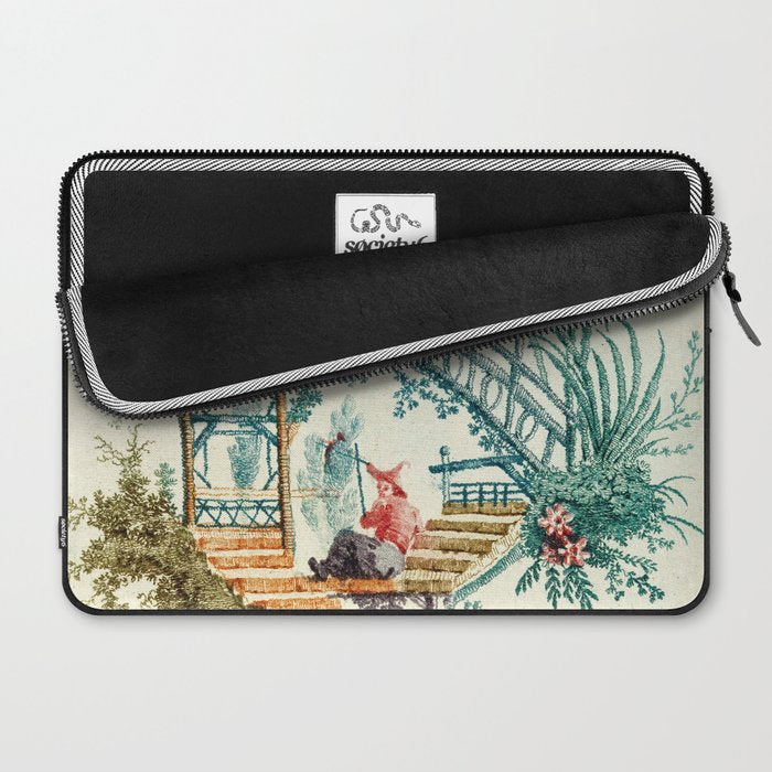 Enchanted Waterfall Garden 19th Century Chinoiserie Laptop Sleeve Gallery Image 2