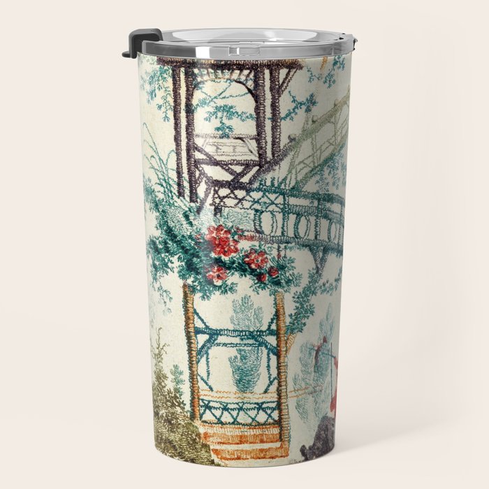 Enchanted Waterfall Garden 19th Century Chinoiserie Travel Mug Gallery Image 3