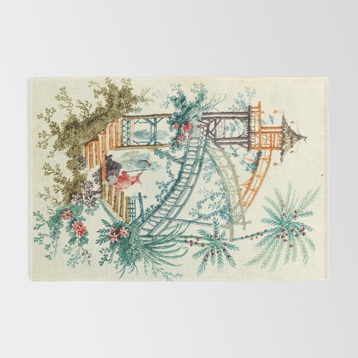 Enchanted Waterfall Garden 19th Century Chinoiserie Rug Gallery Image 2