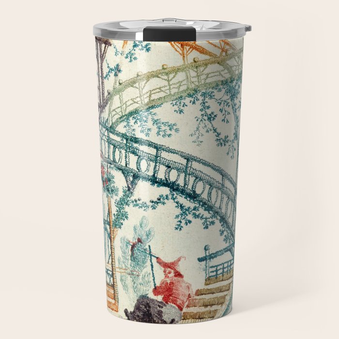 Enchanted Waterfall Garden 19th Century Chinoiserie Travel Mug Gallery Image 1