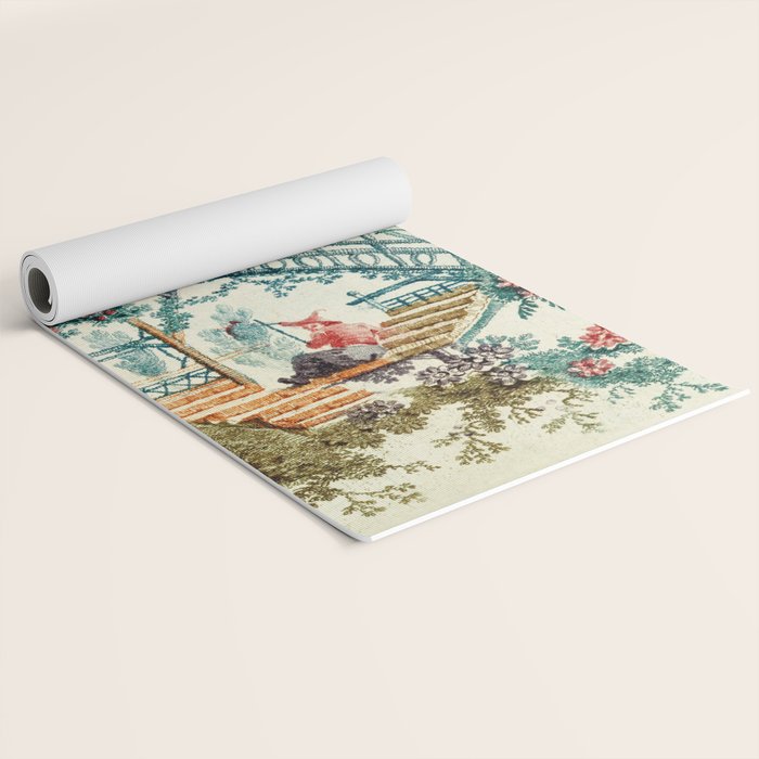 Enchanted Waterfall Garden 19th Century Chinoiserie Yoga Mat Gallery Image 2