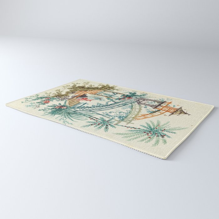 Enchanted Waterfall Garden 19th Century Chinoiserie Rug Gallery Image 3